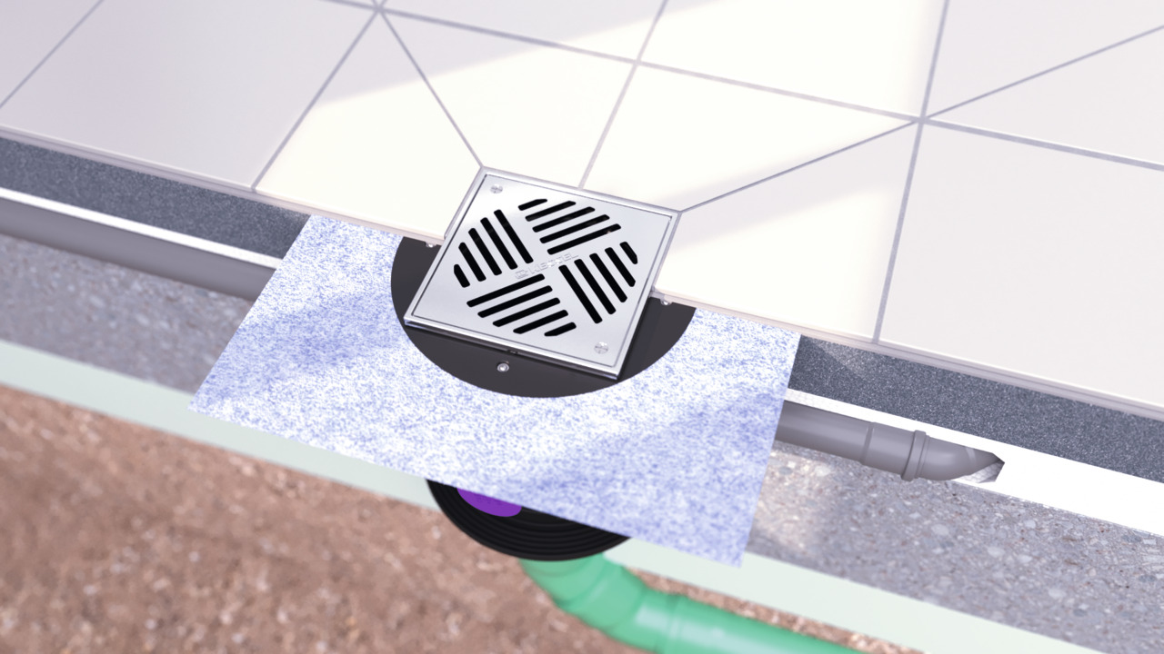 Wpust piwniczny z rusztem ze stali nierdzewnej i uszczelnieniem cienkowarstwowym