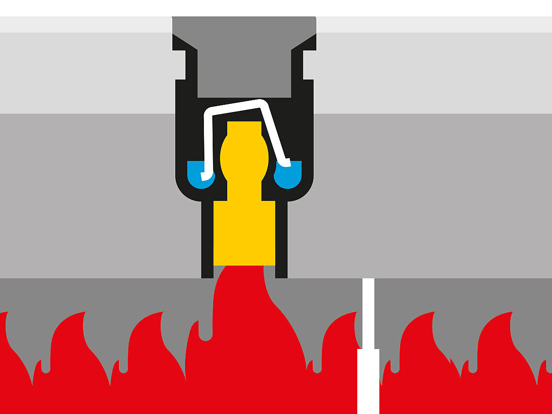 Wpust jest zamknięty, zapobiegając dalszym szkodom w wyniku pożaru Wpust jest zamknięty, zapobiegając dalszym szkodom w wyniku pożaru