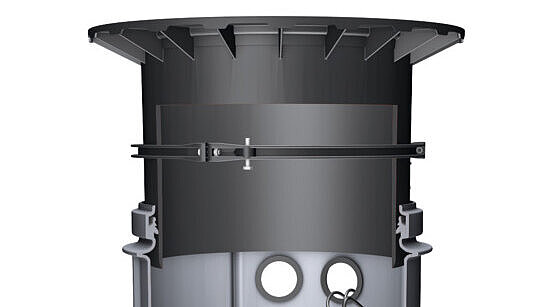 Przepompownia zewnętrzna Aquapump Medium, nasada z regulacją wysokości Przepompownia zewnętrzna Aquapump Medium, nasada z regulacją wysokości