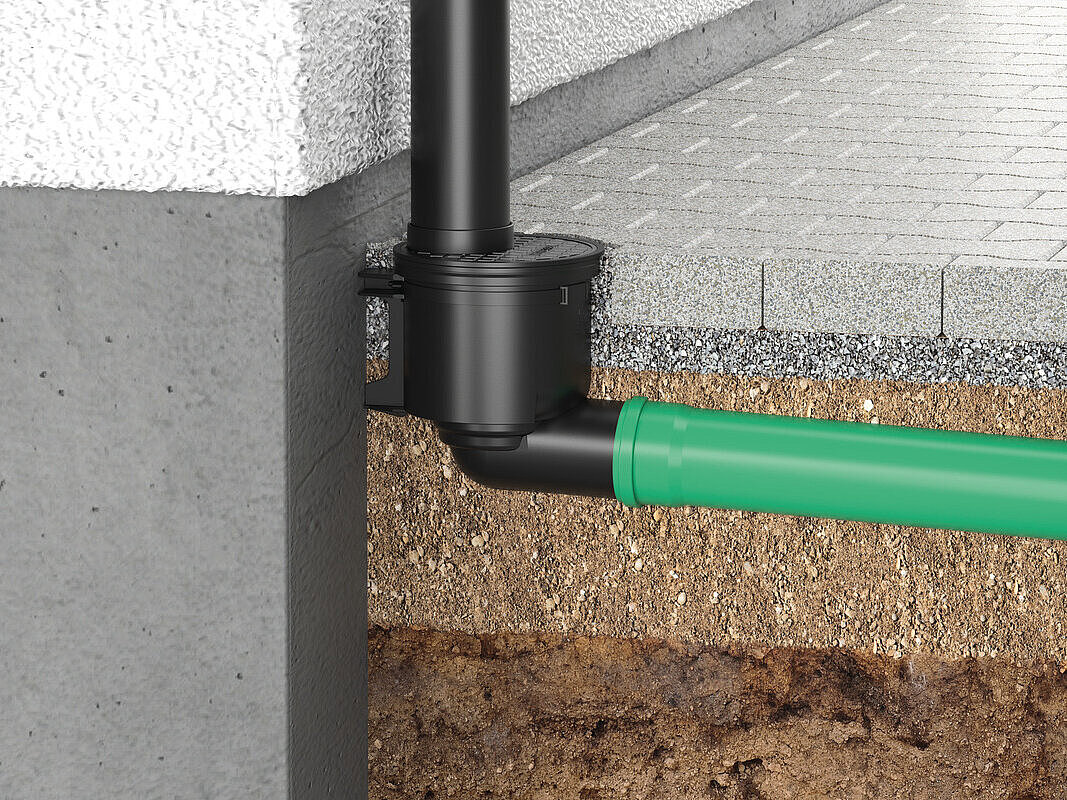 Przedstawienie zabudowy wpustu wody deszczowej z odpływem bocznym Przedstawienie zabudowy wpustu wody deszczowej z odpływem bocznym