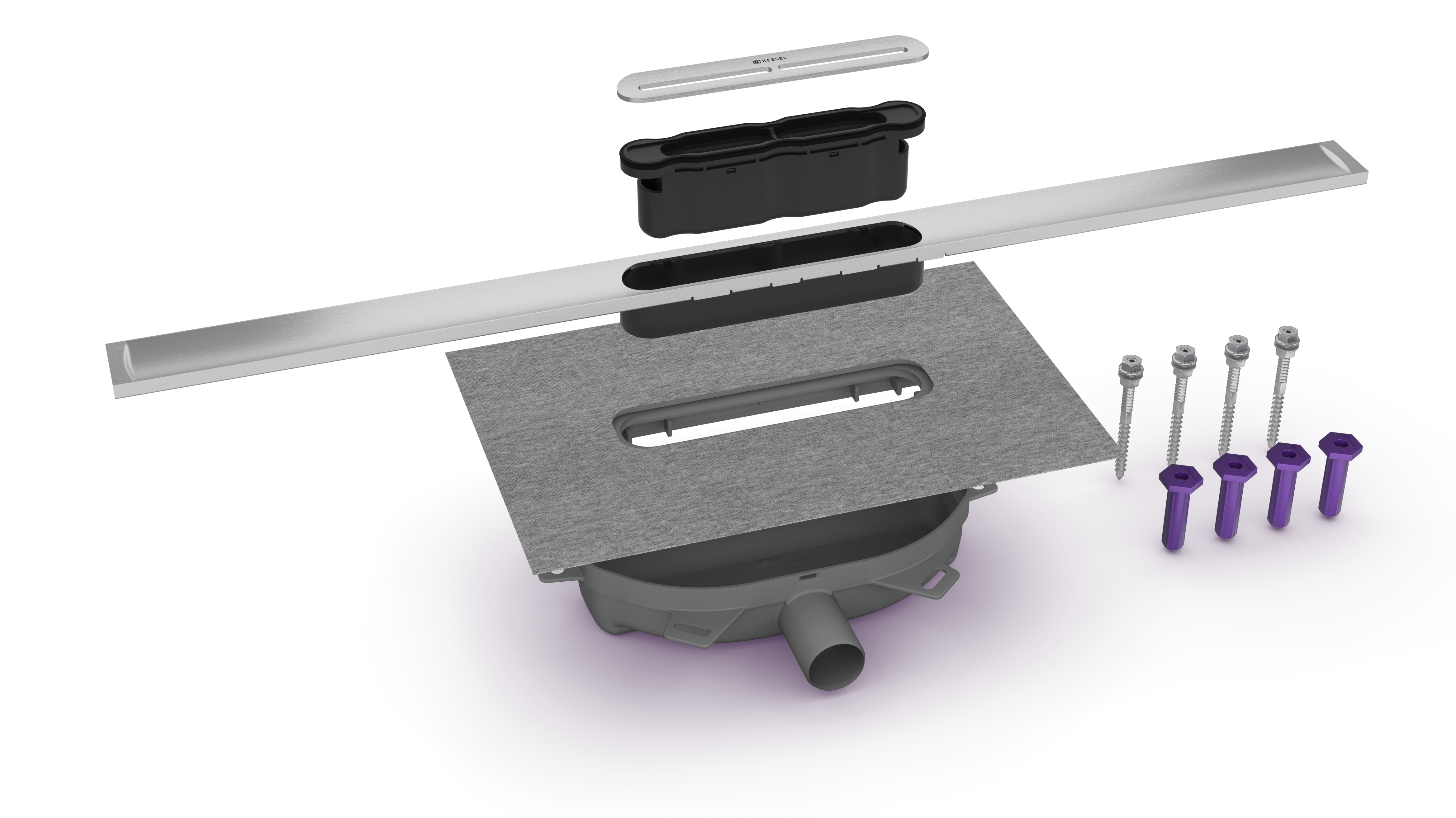 Gotowy do zabudowy kompletny zestaw odpływu prysznicowego liniowego Linearis Infinity Gotowy do zabudowy kompletny zestaw odpływu prysznicowego liniowego Linearis Infinity