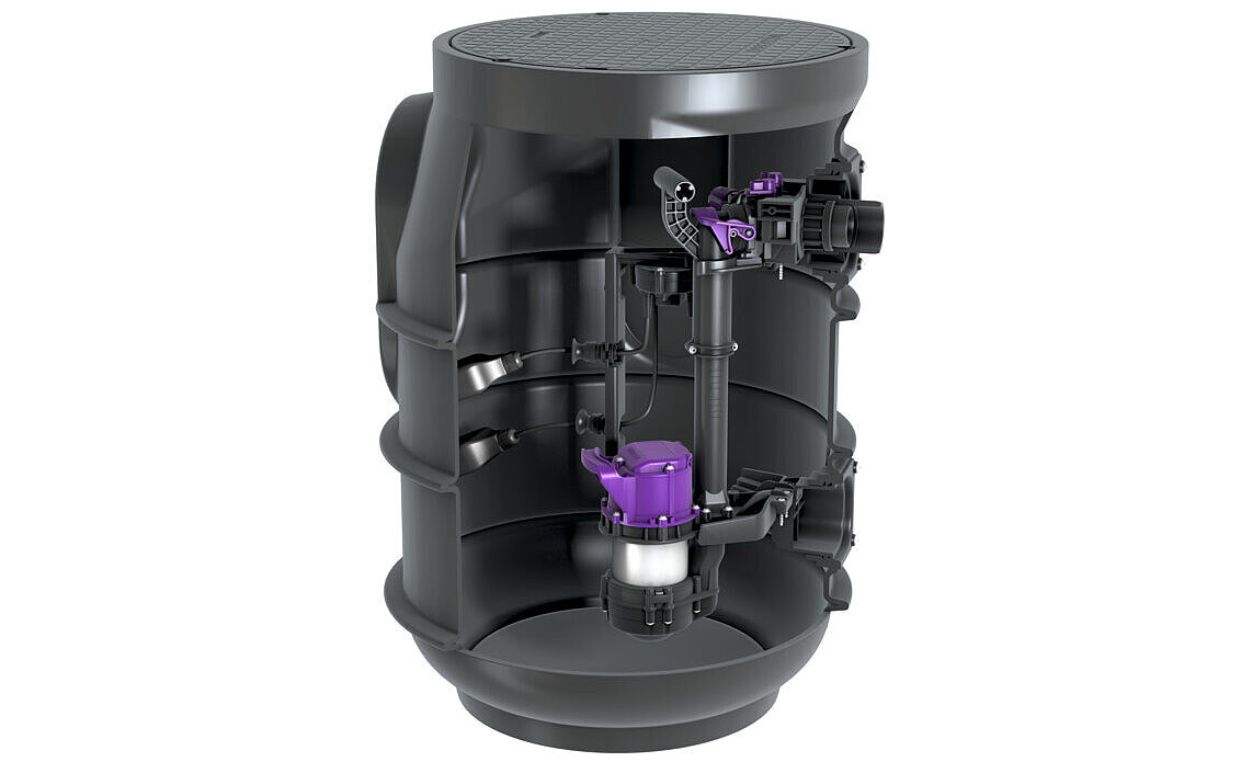 Przepompownia zewnętrzna Aquapump Small Mono z urządzeniem sterującym Przepompownia zewnętrzna Aquapump Small Mono z urządzeniem sterującym